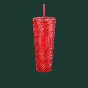 NWT 2024 Starbucks Red Swirl Tumbler with Straw